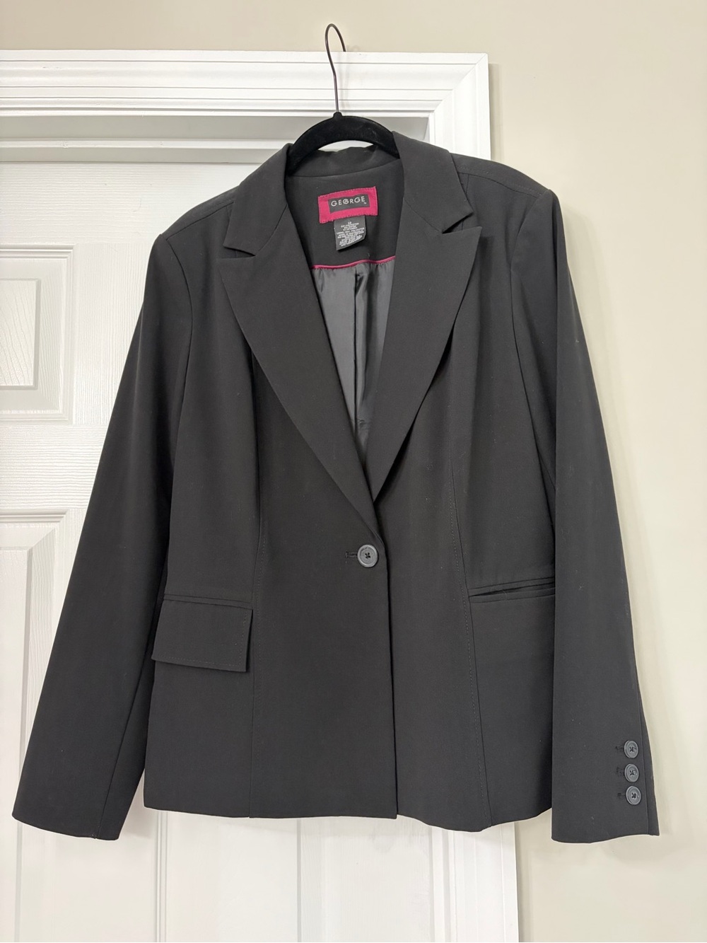 George Black Single-Button Tailored Blazer